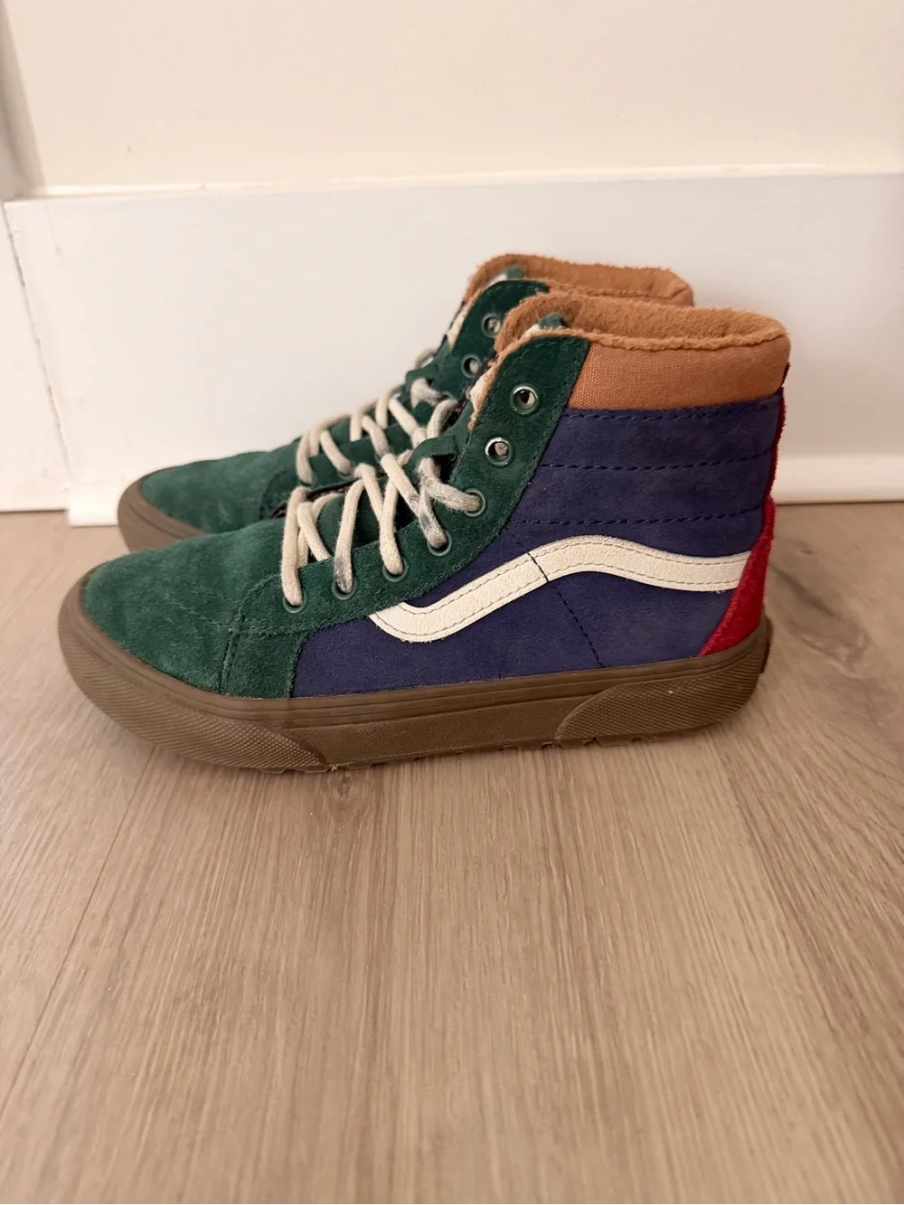 Vans Kids Multicolor High-Top Sneakers - Green/Navy/Brown/Red